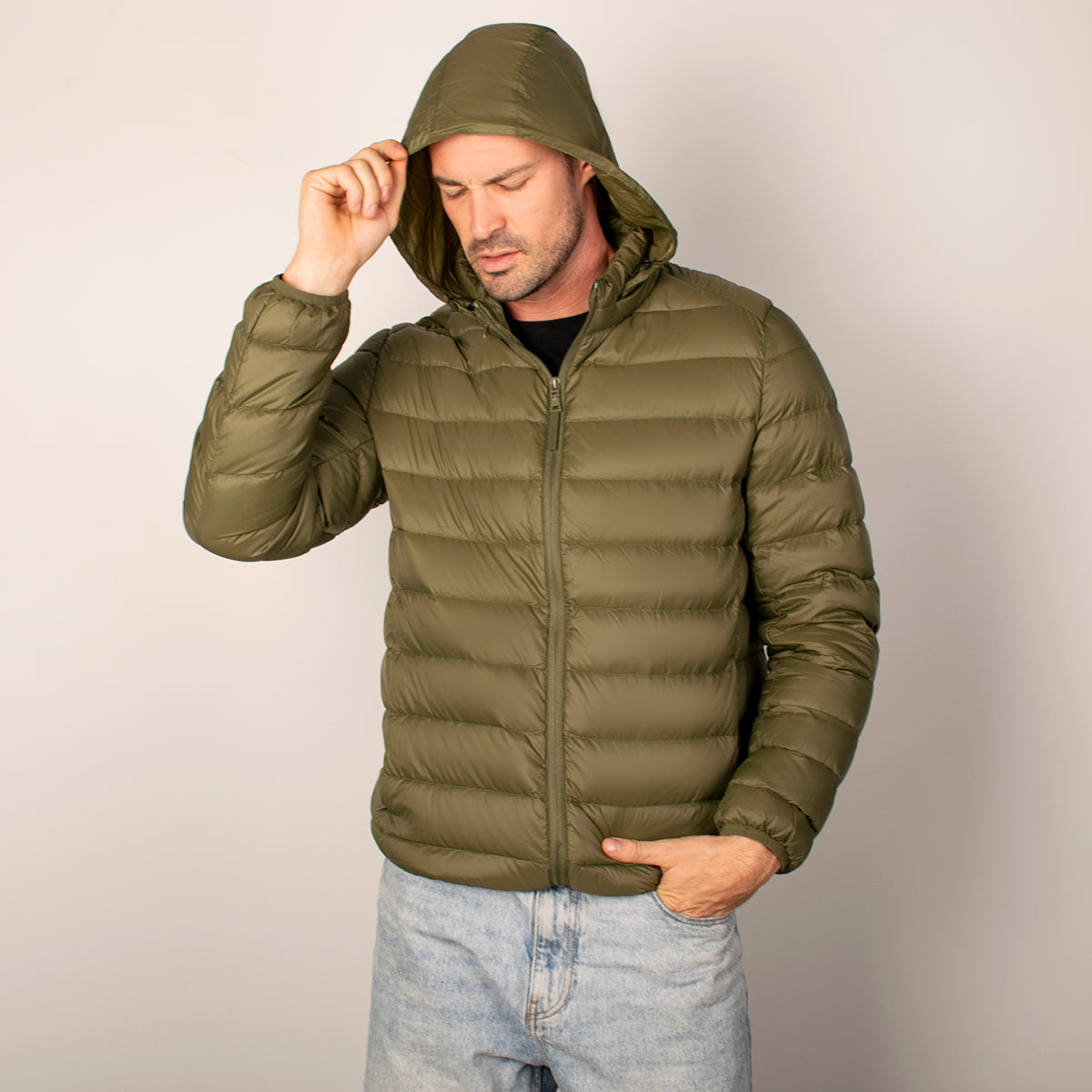 Chamarra  Para Hombre Packable Con Gorro
