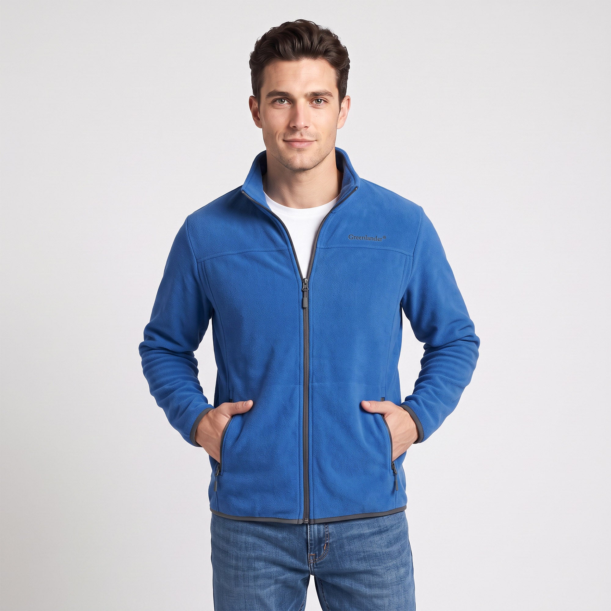Sudadera Fleece para Hombre con Cierre Completo, Cuello Alto y Bolsillos | Greenlander