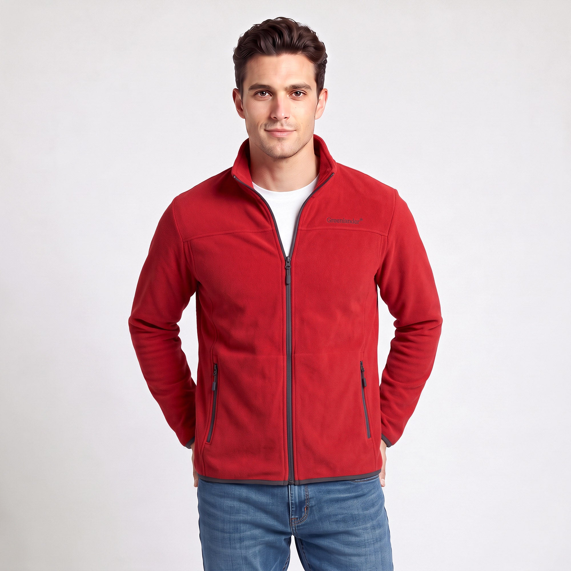 Sudadera Fleece para Hombre con Cierre Completo, Cuello Alto y Bolsillos | Greenlander