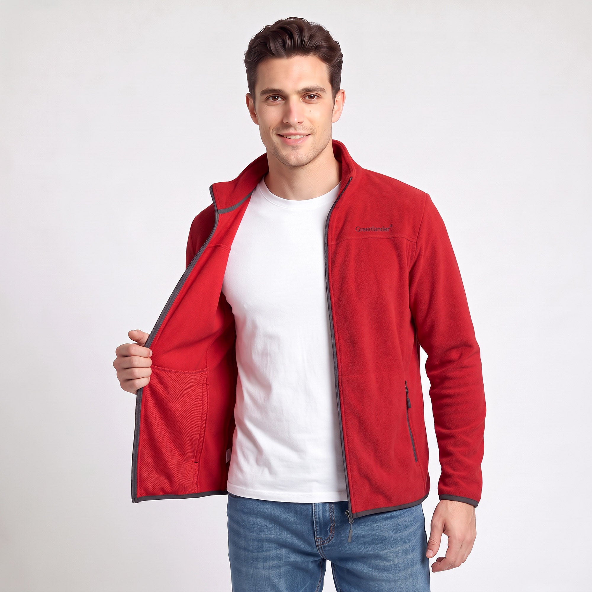 Sudadera Fleece para Hombre con Cierre Completo, Cuello Alto y Bolsillos | Greenlander