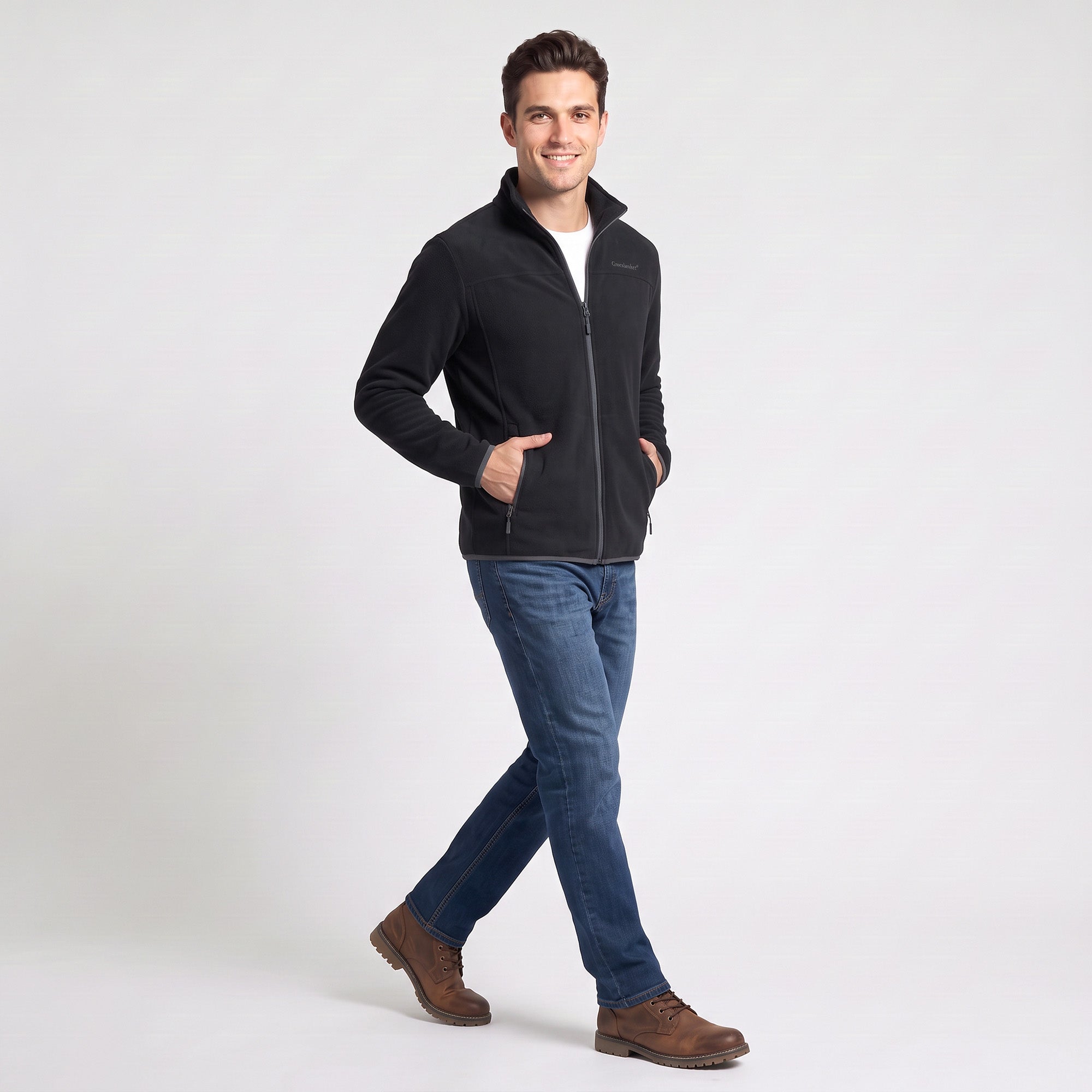 Sudadera Fleece para Hombre con Cierre Completo, Cuello Alto y Bolsillos | Greenlander