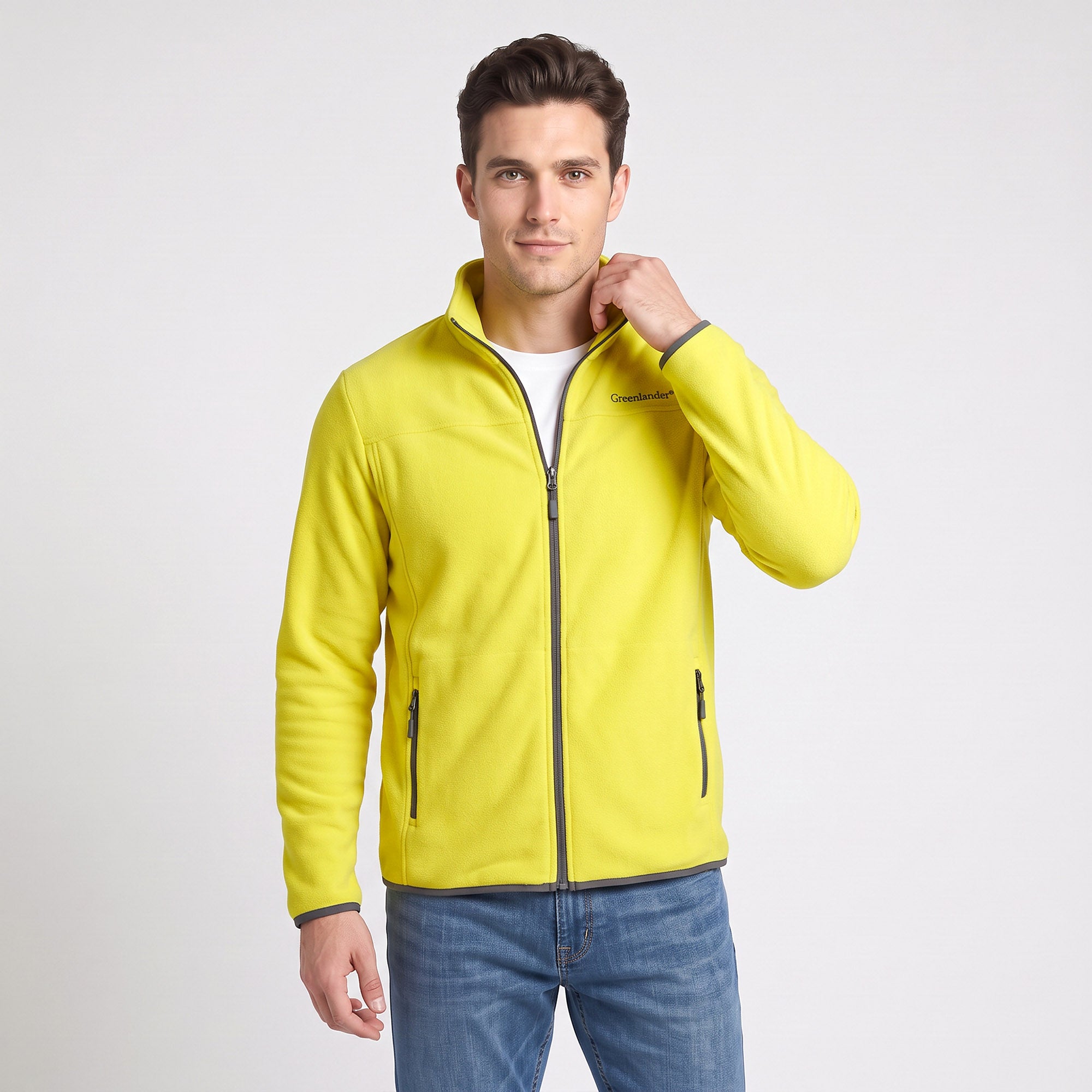 Sudadera Fleece para Hombre con Cierre Completo, Cuello Alto y Bolsillos | Greenlander
