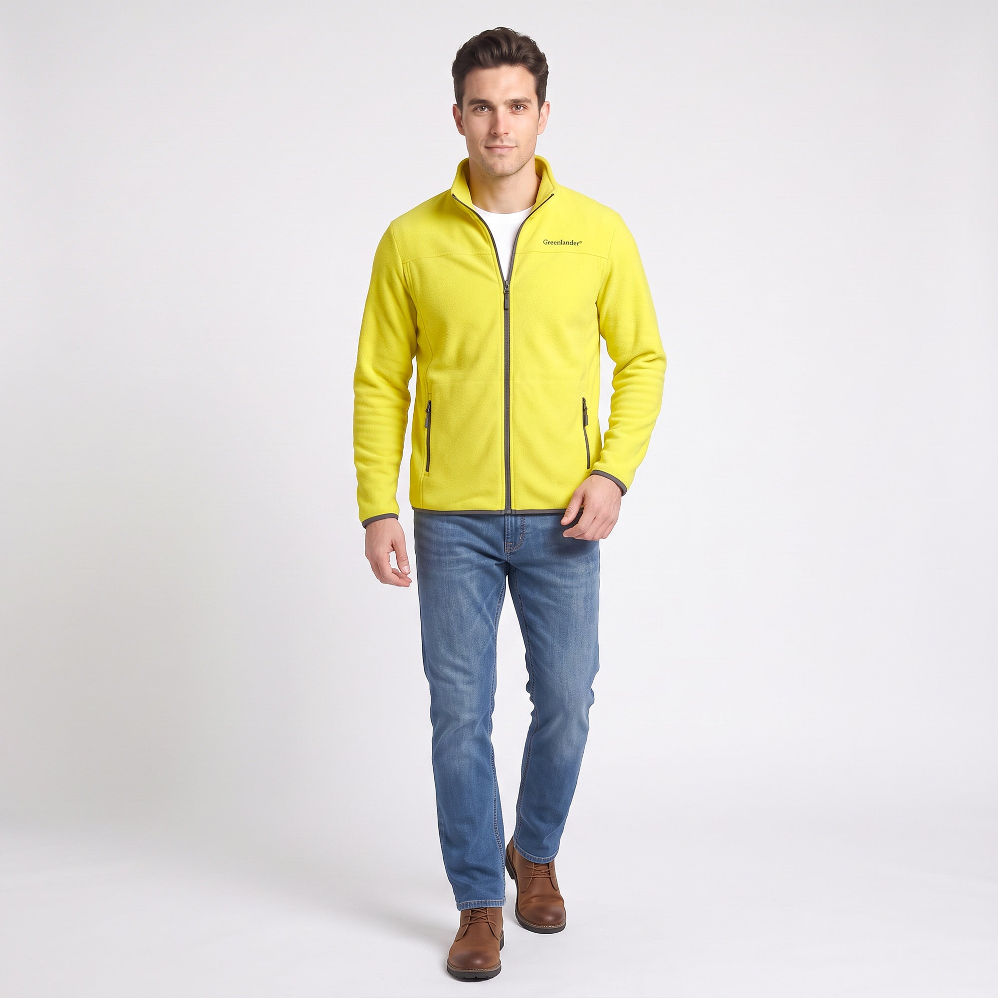 Sudadera Fleece para Hombre con Cierre Completo, Cuello Alto y Bolsillos | Greenlander