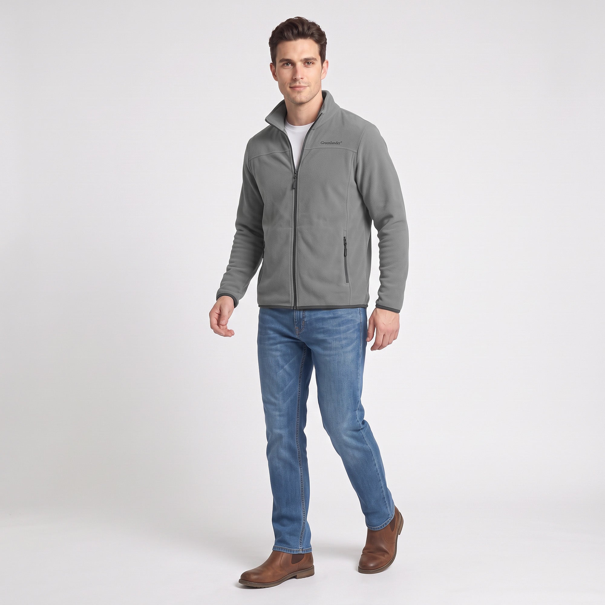 Sudadera Fleece para Hombre con Cierre Completo, Cuello Alto y Bolsillos | Greenlander