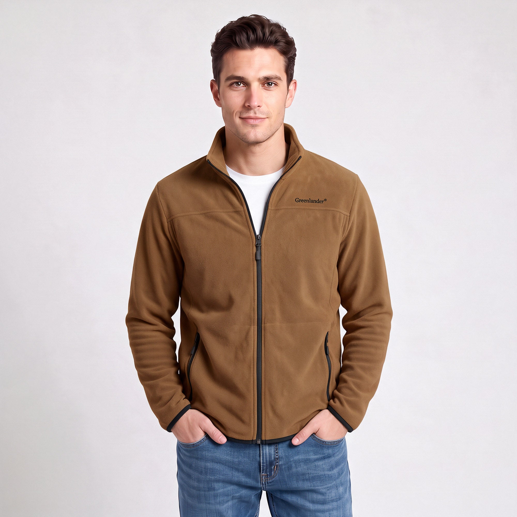 Sudadera Fleece para Hombre con Cierre Completo, Cuello Alto y Bolsillos | Greenlander