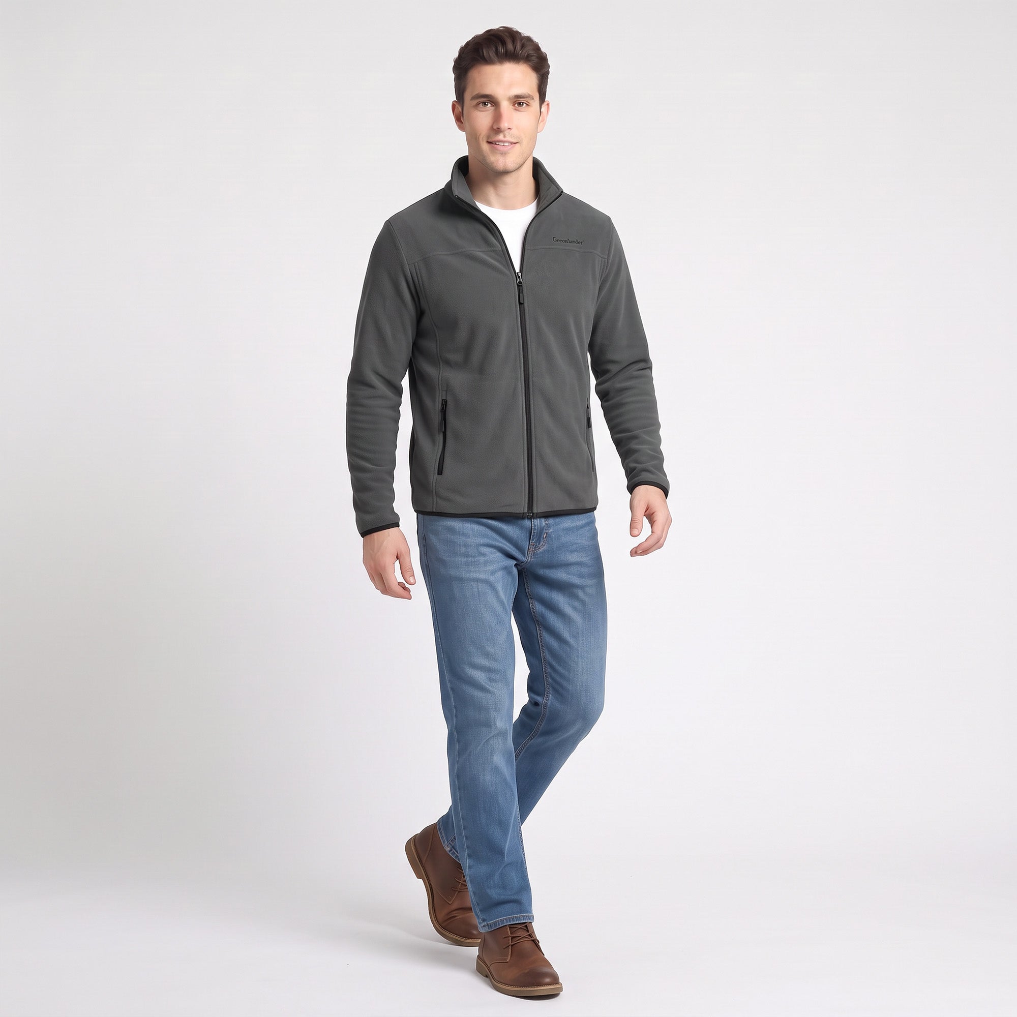 Sudadera Fleece para Hombre con Cierre Completo, Cuello Alto y Bolsillos | Greenlander