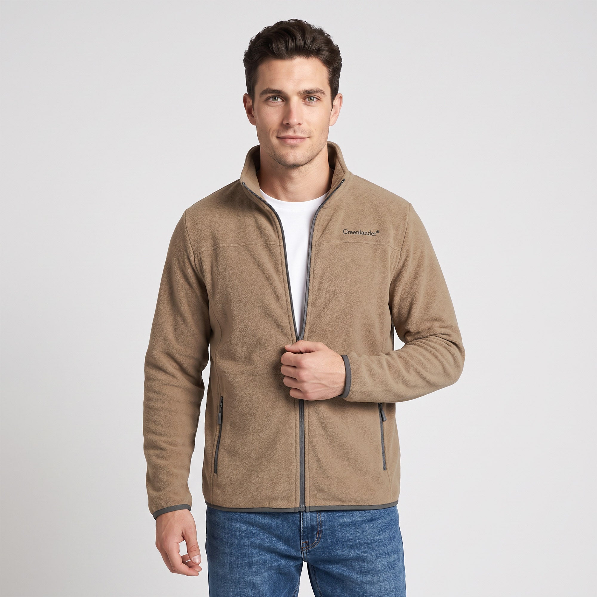 Sudadera Fleece para Hombre con Cierre Completo, Cuello Alto y Bolsillos | Greenlander
