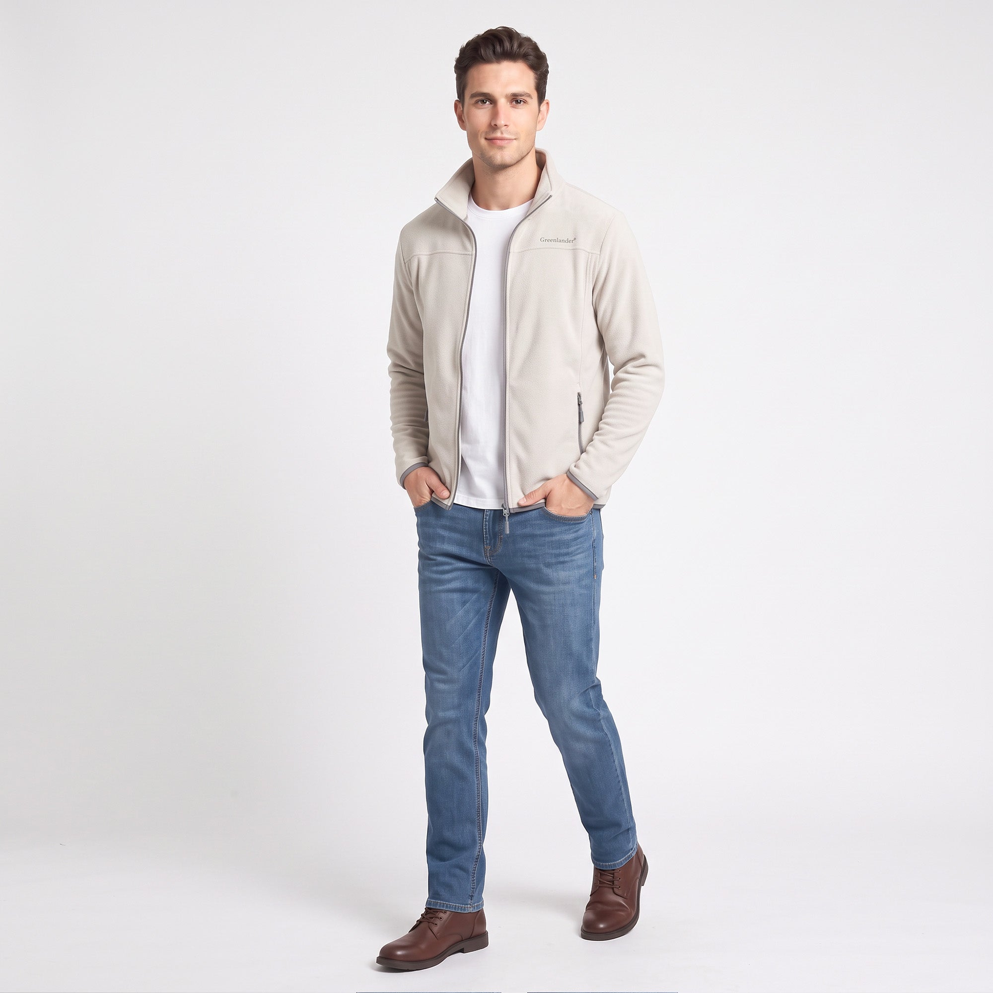 Sudadera Fleece para Hombre con Cierre Completo, Cuello Alto y Bolsillos | Greenlander