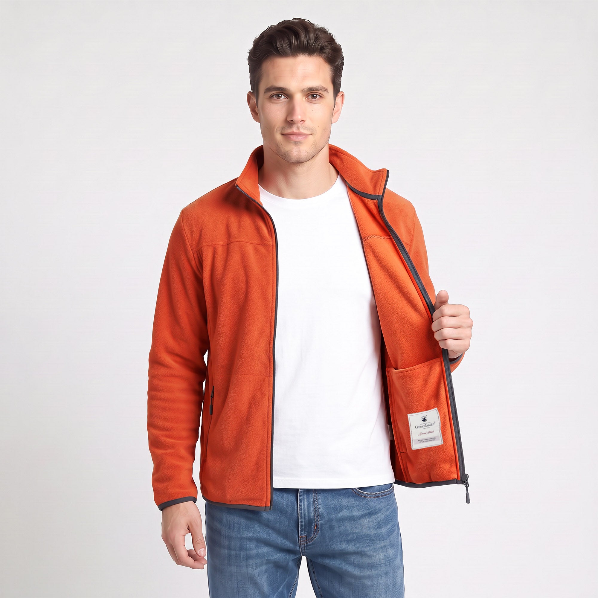 Sudadera Fleece para Hombre con Cierre Completo, Cuello Alto y Bolsillos | Greenlander