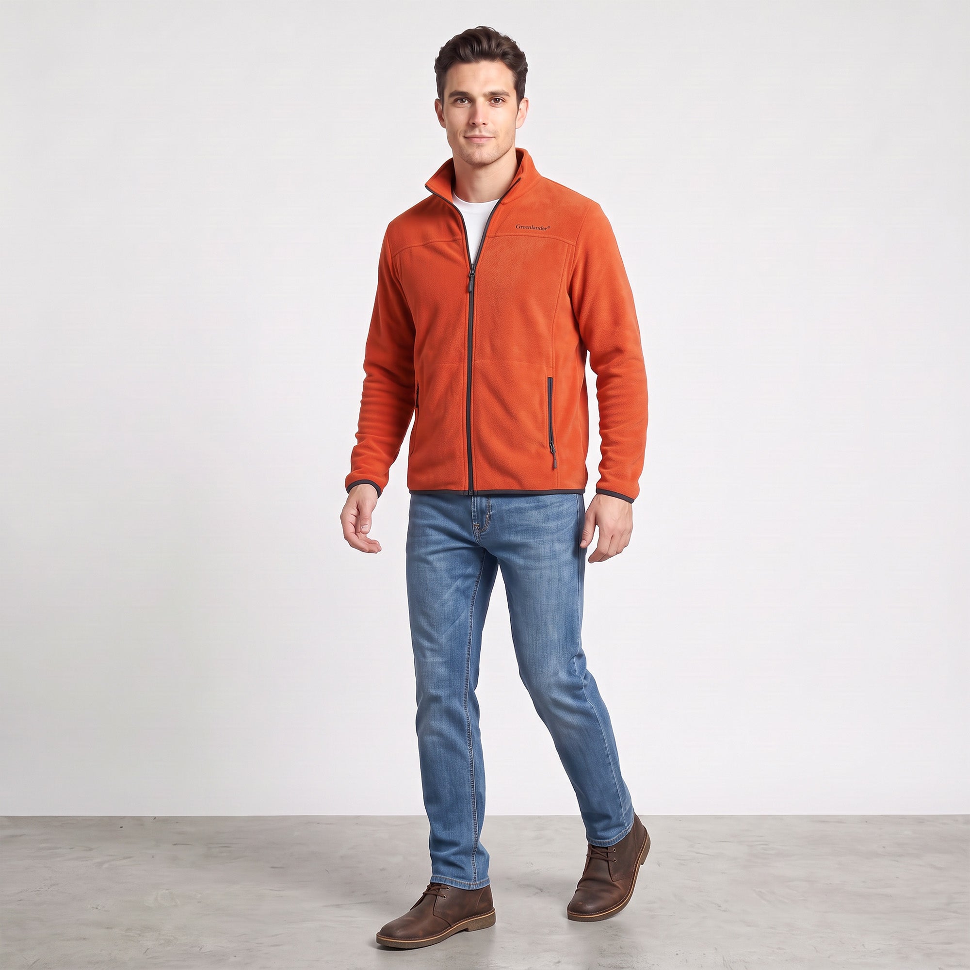 Sudadera Fleece para Hombre con Cierre Completo, Cuello Alto y Bolsillos | Greenlander