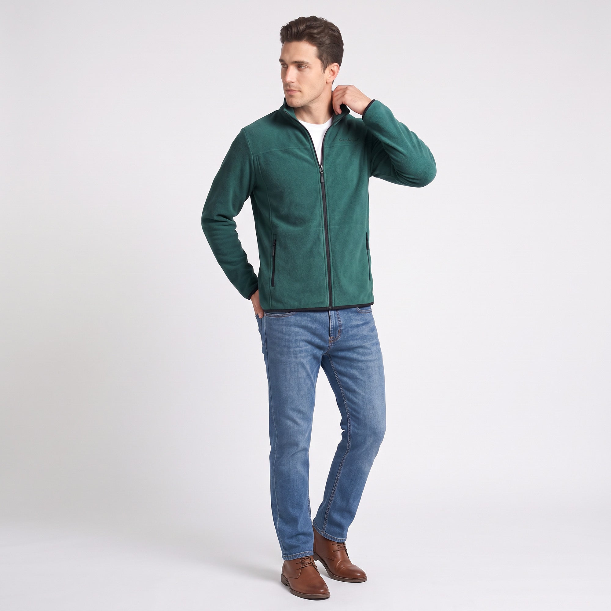 Sudadera Fleece para Hombre con Cierre Completo, Cuello Alto y Bolsillos | Greenlander