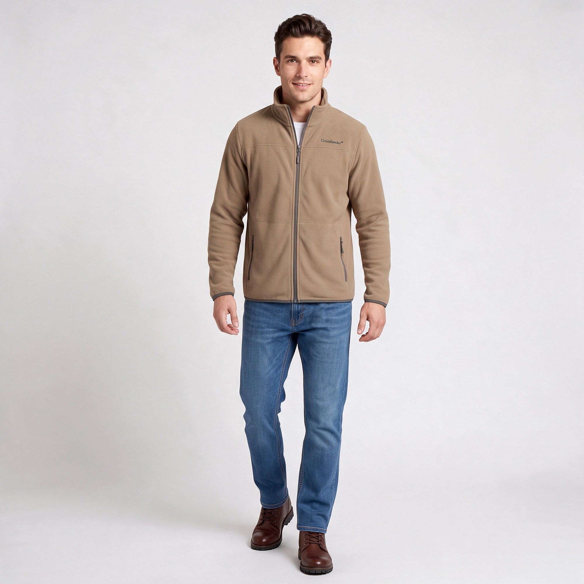 Sudadera Fleece para Hombre con Cierre Completo, Cuello Alto y Bolsillos | Greenlander