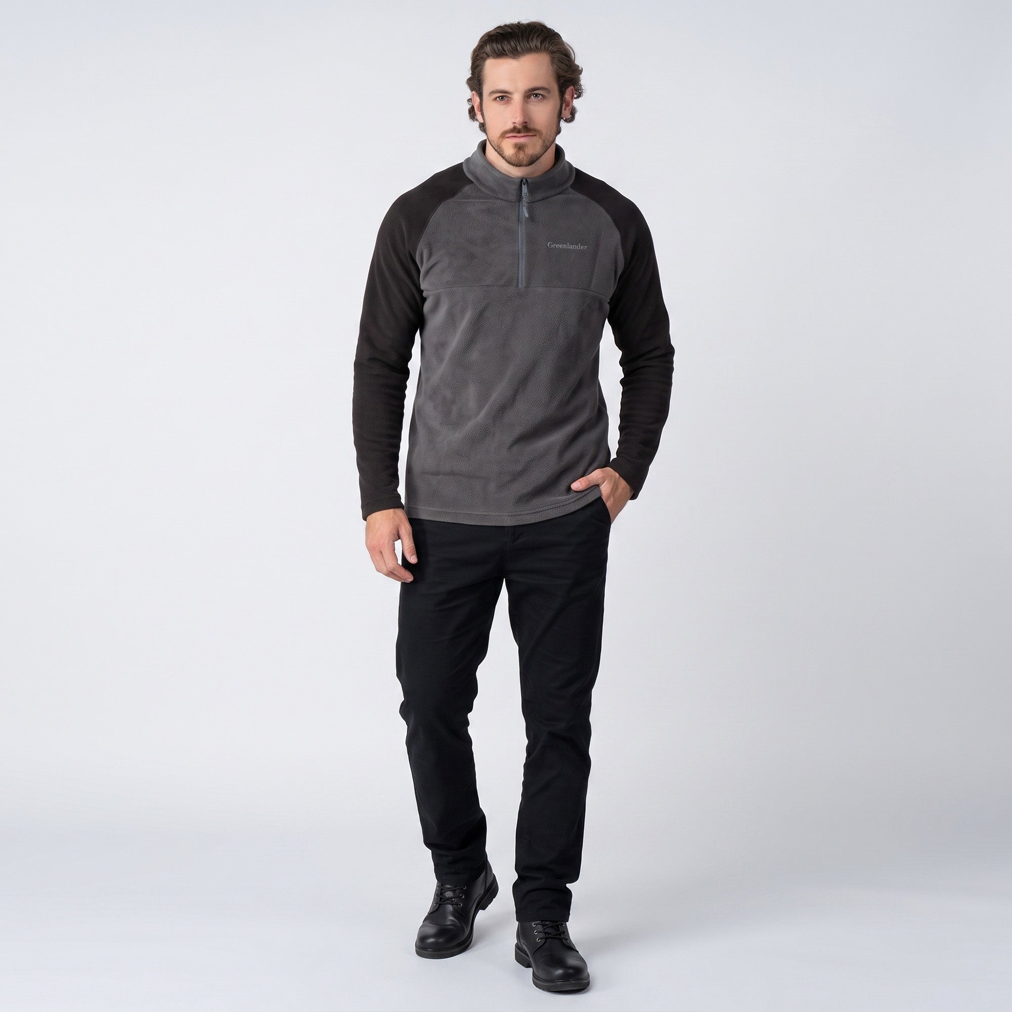 Sudadera Fleece para Hombre con Medio Cierre y Cuello Alto | Greenlander
