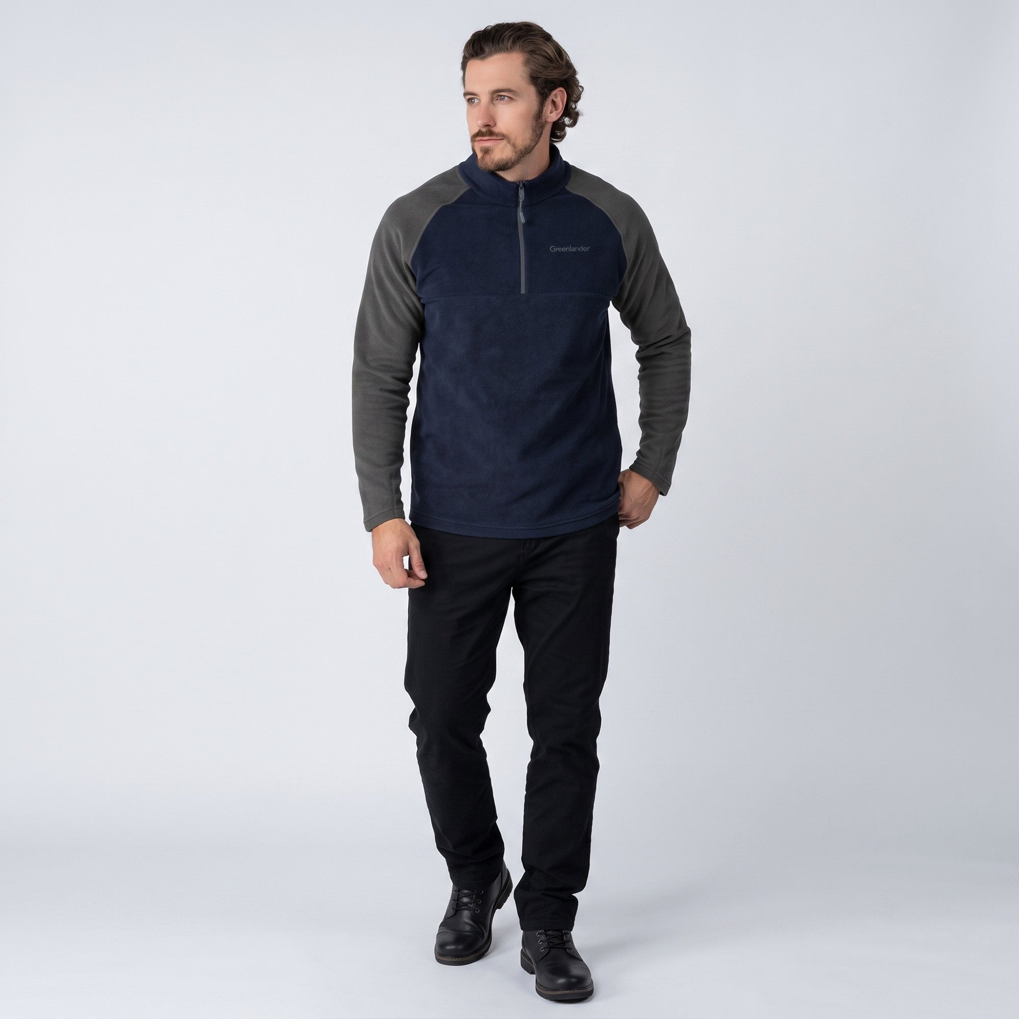 Sudadera Fleece para Hombre con Medio Cierre y Cuello Alto | Greenlander