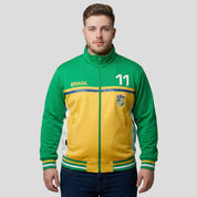 Sudadera Plus Size Deportiva de Brasil para Hombre Futbolera