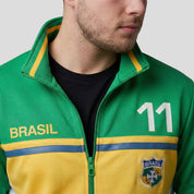 Sudadera Plus Size Deportiva de Brasil para Hombre Futbolera