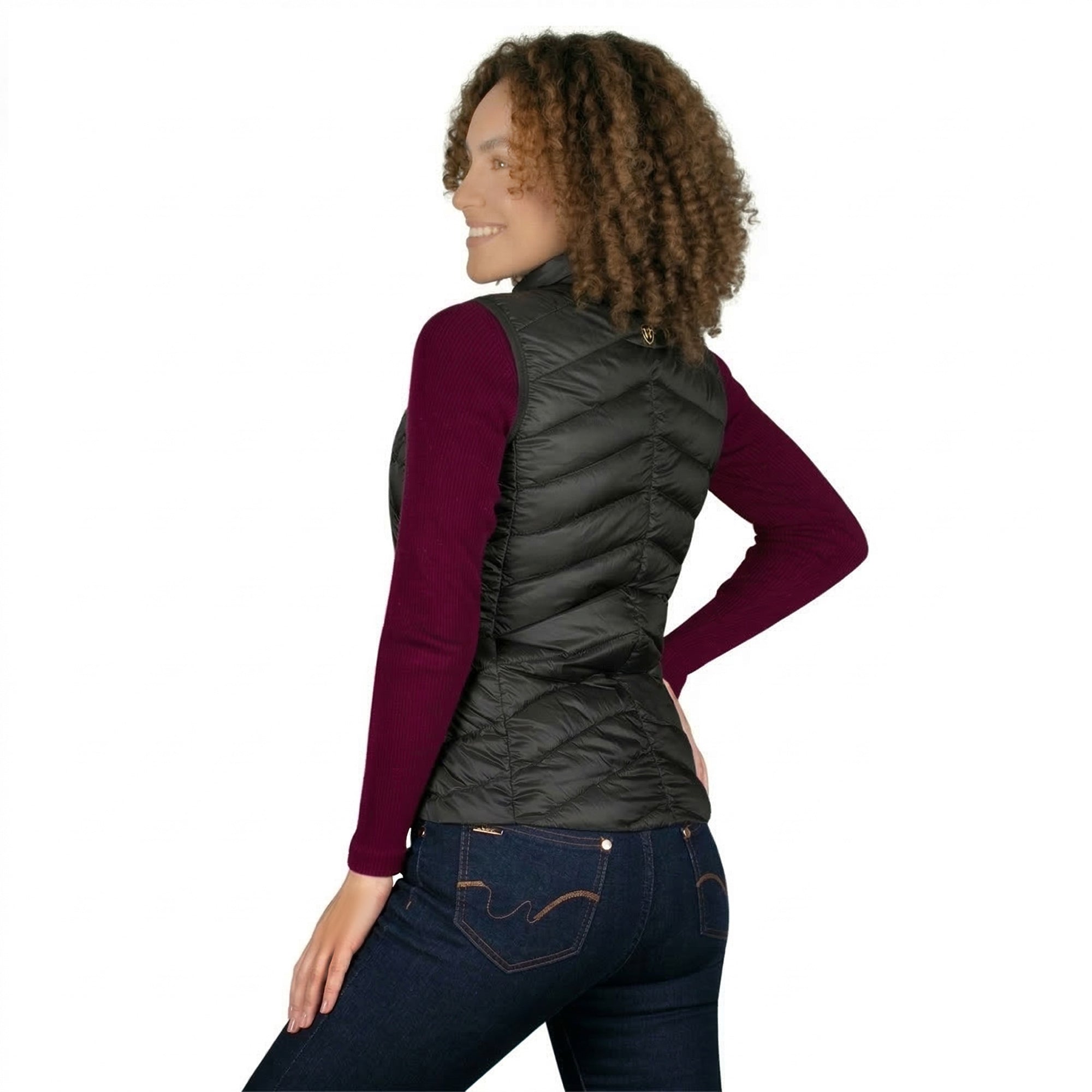 Chaleco Slim Fit Pluma Ligera con Gorro Mujer