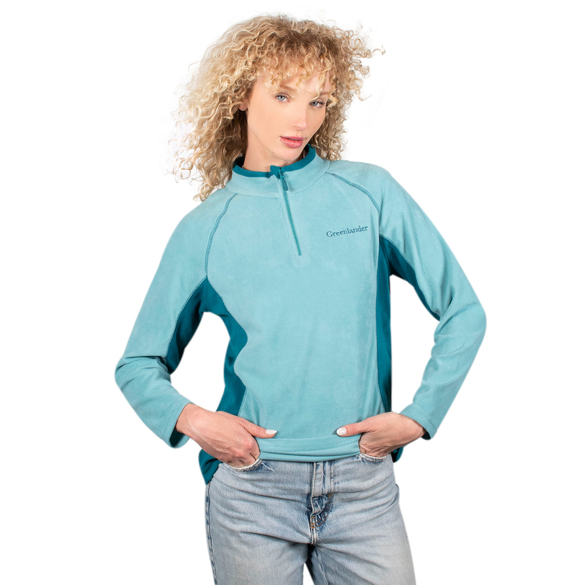 Sudadera Fleece para Mujer con Medio Cierre y Cuello Alto | Greenlander