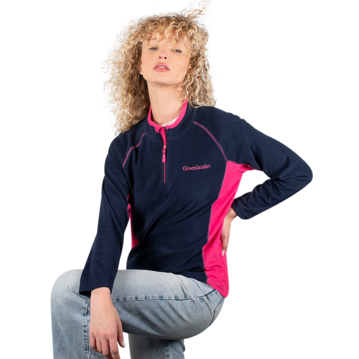 Sudadera Fleece para Mujer con Medio Cierre y Cuello Alto | Greenlander