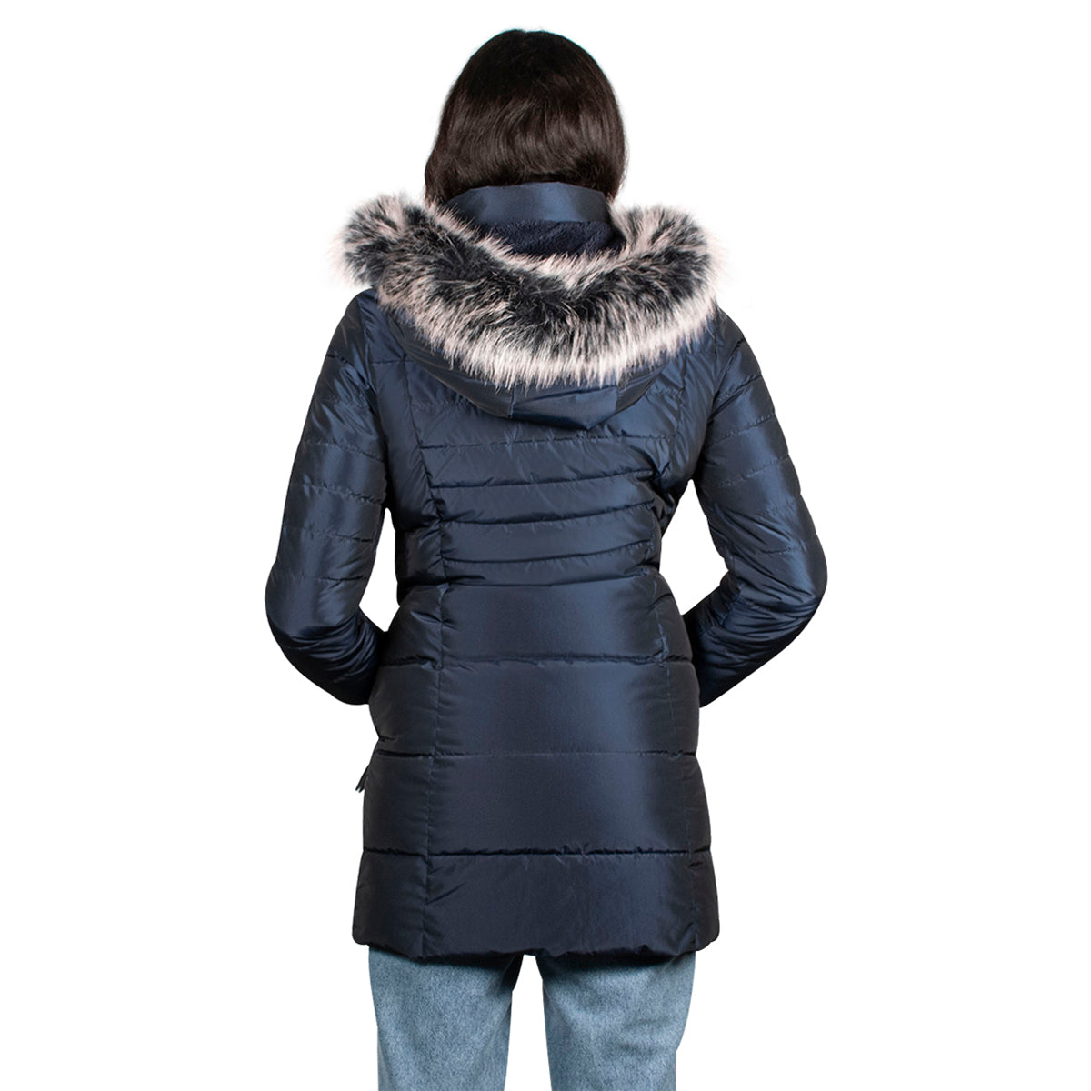Chamarra Puffer Larga para Mujer con Gorro y Detalle de Pelo | Greenlander