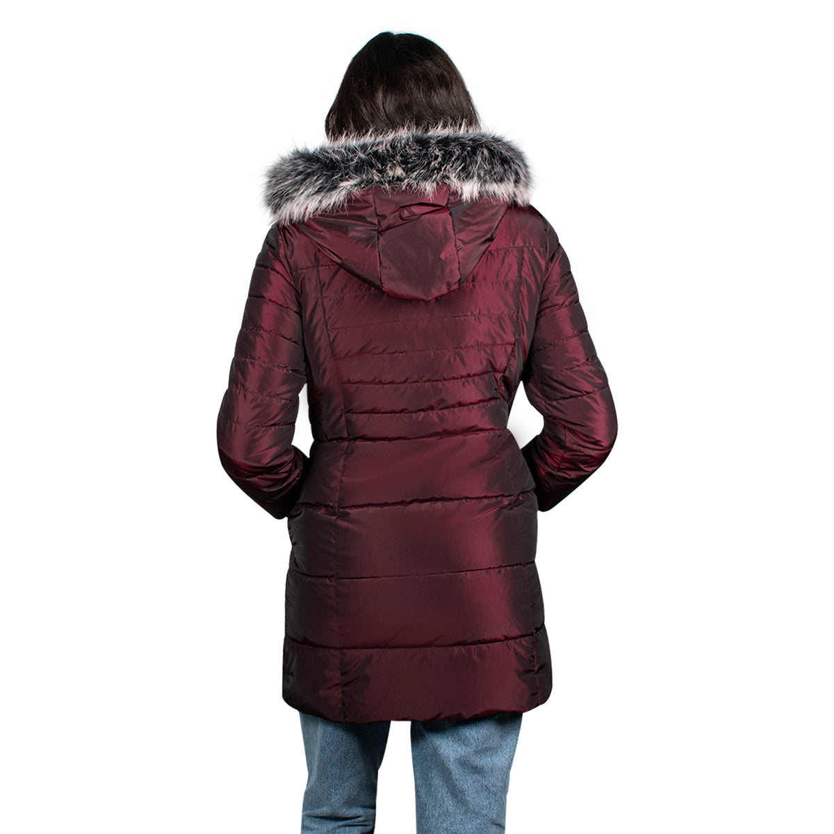 Chamarra Puffer Larga para Mujer con Gorro y Detalle de Pelo | Greenlander