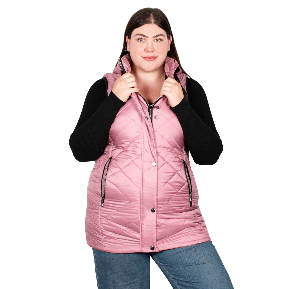 Chaleco Con Gorro Desmontable Mujer Plus Size