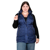 Chaleco Con Gorro Desmontable Mujer Plus Size