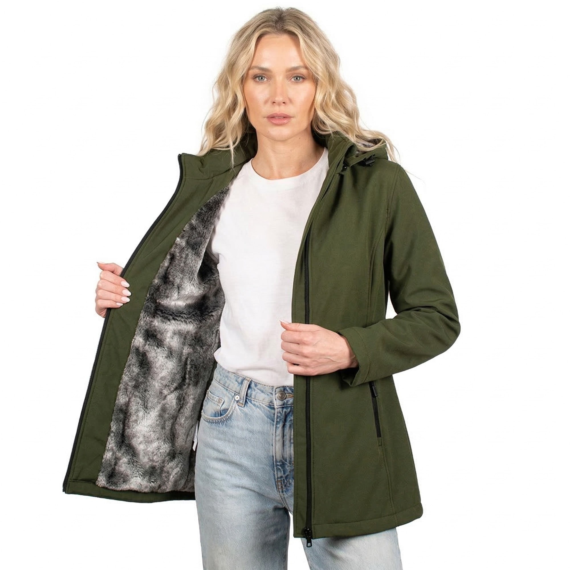 Chamarra Softshell Con Gorro Desmontable Greenlander Mujer