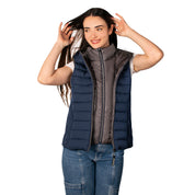 Chaleco Capitonado Con Gorro Mujer