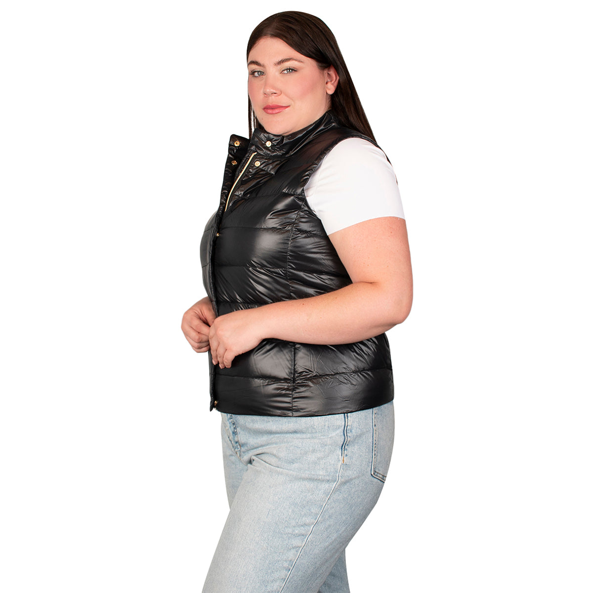 Chaleco De Pluma Ligera Mujer Plus Size