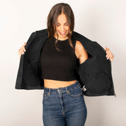 Chamarra Para Mujer De Gamuza Con Forro De Peluche