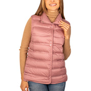 Chaleco Para Mujer Capitonado De Pluma Y Cuello Alto