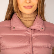 Chaleco Para Mujer Capitonado De Pluma Y Cuello Alto