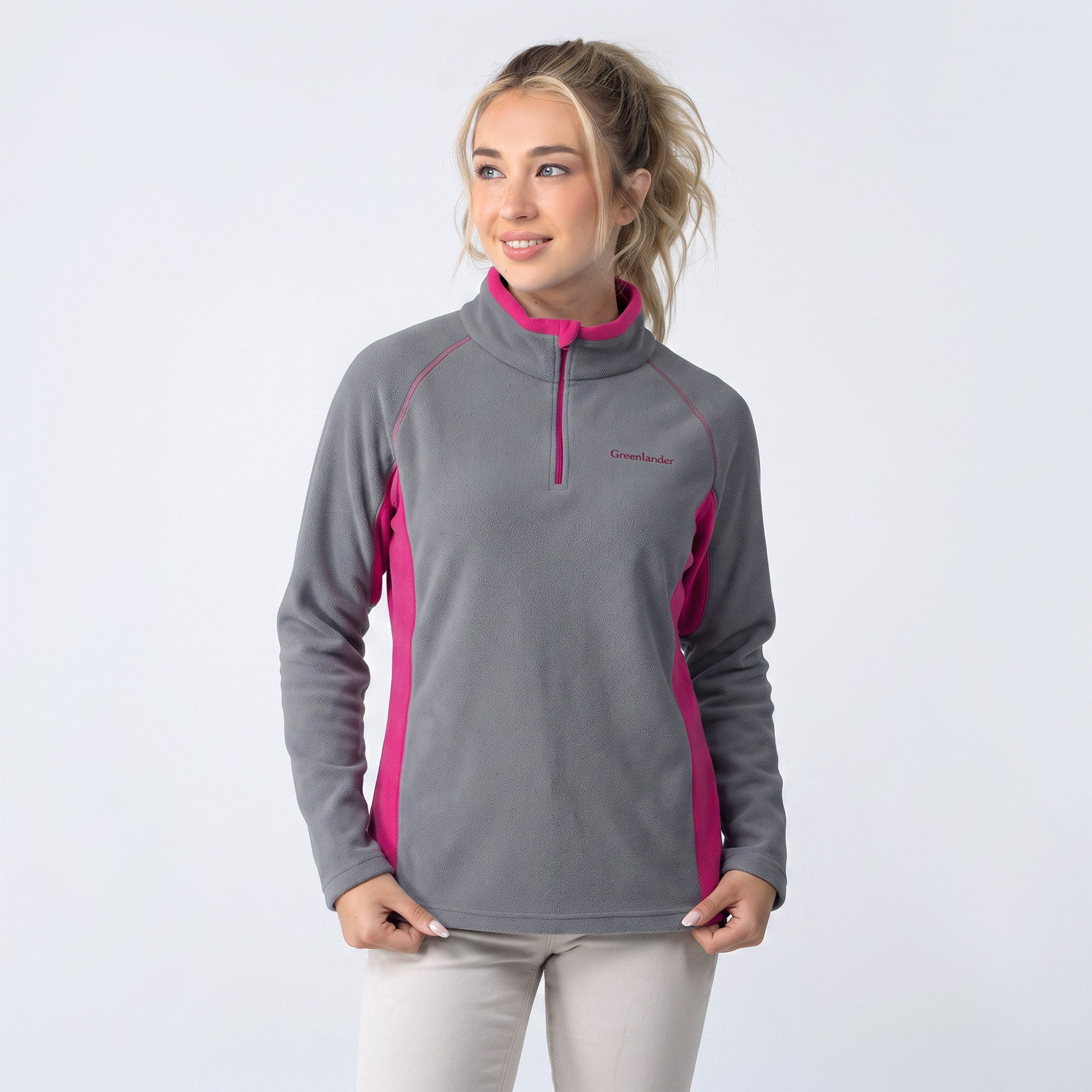 Sudadera Fleece para Mujer con Medio Cierre y Cuello Alto | Greenlander