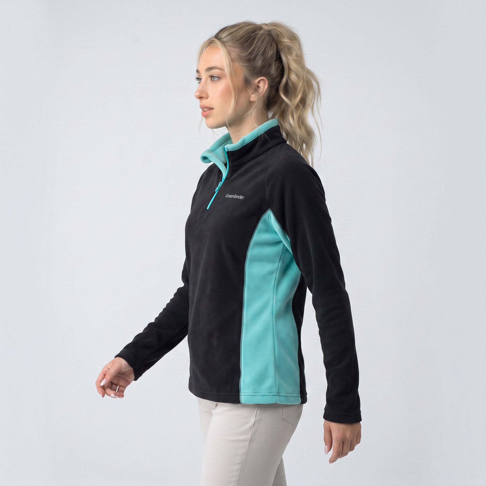 Sudadera Fleece para Mujer con Medio Cierre y Cuello Alto | Greenlander