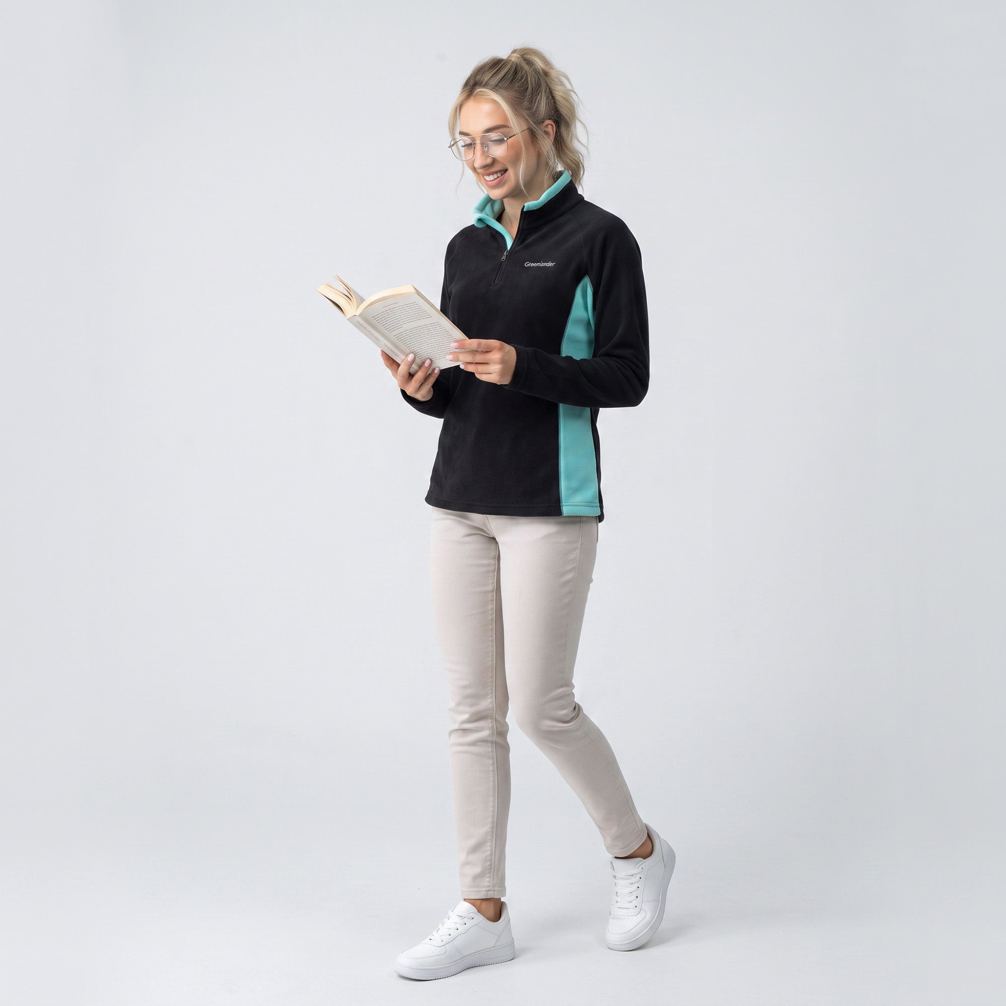 Sudadera Fleece para Mujer con Medio Cierre y Cuello Alto | Greenlander