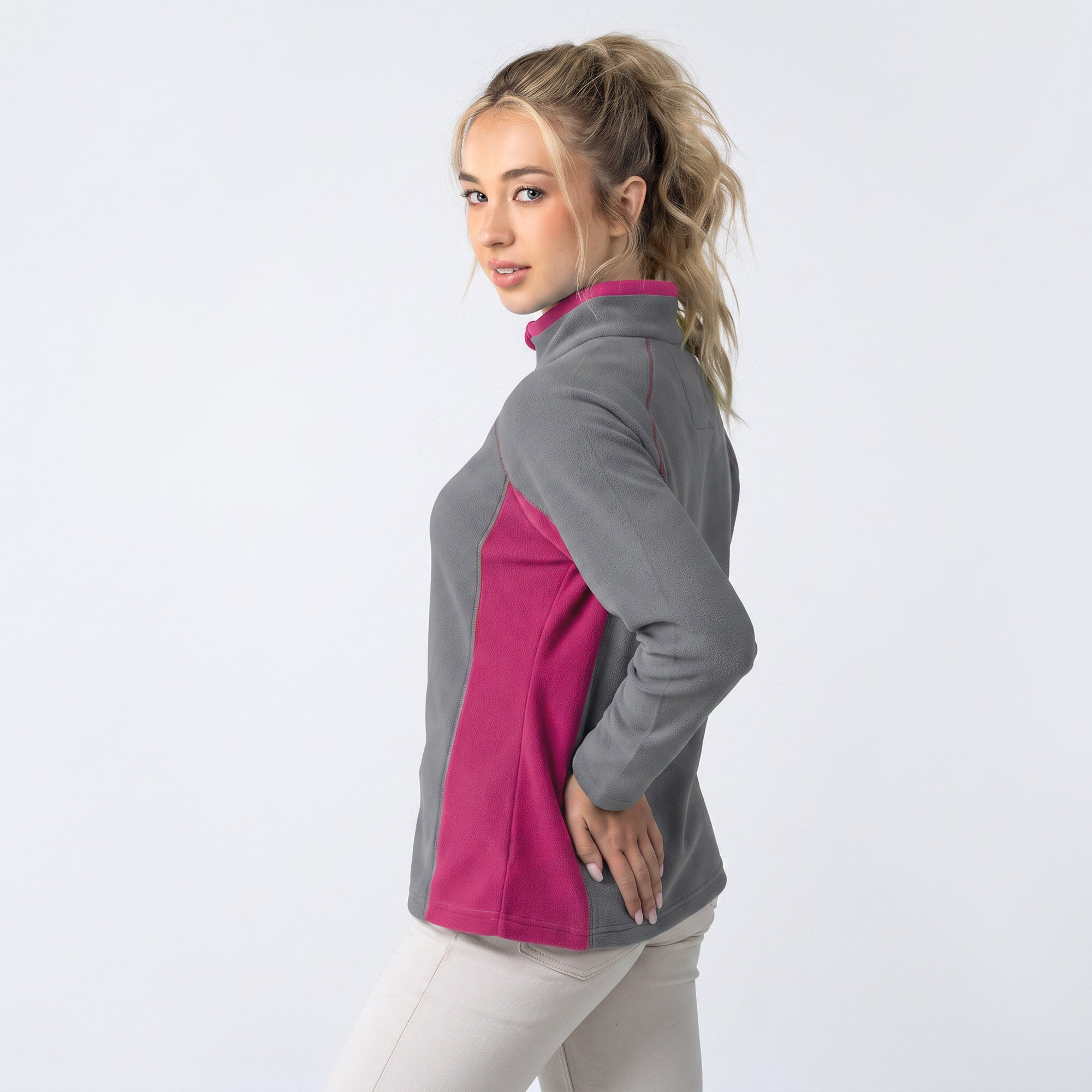 Sudadera Fleece para Mujer con Medio Cierre y Cuello Alto | Greenlander