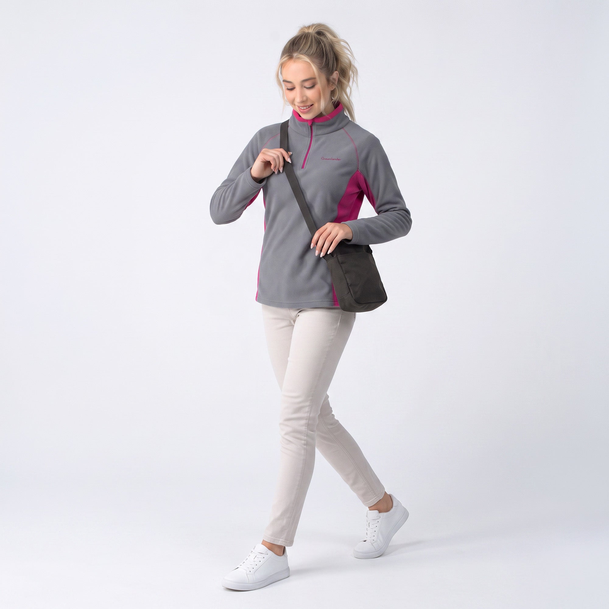 Sudadera Fleece para Mujer con Medio Cierre y Cuello Alto | Greenlander