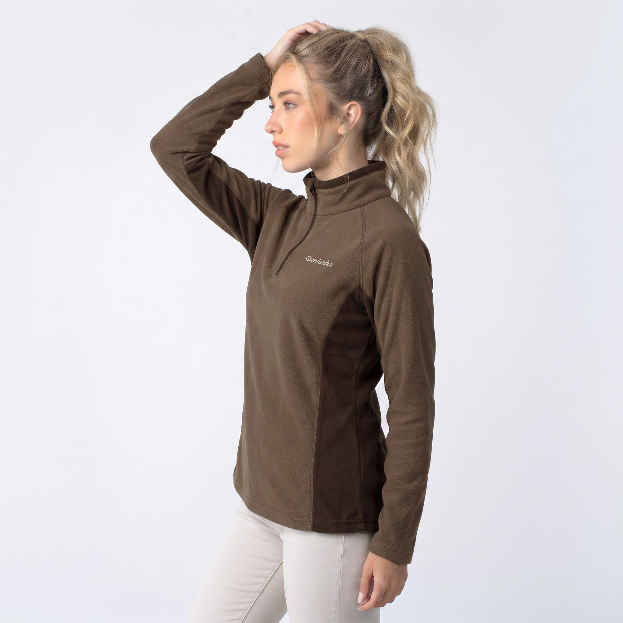 Sudadera Fleece para Mujer con Medio Cierre y Cuello Alto | Greenlander