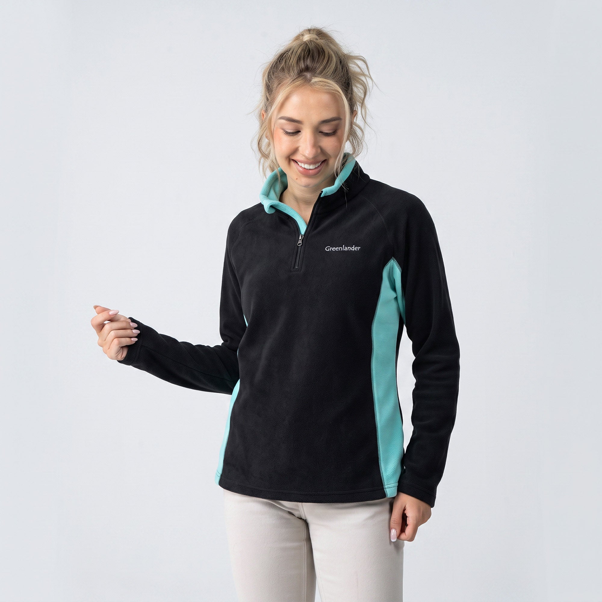 Sudadera Fleece para Mujer con Medio Cierre y Cuello Alto | Greenlander
