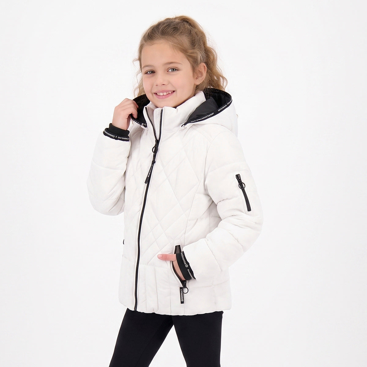 Chamarra Para Niña Capitonada con Gorro Desmontable