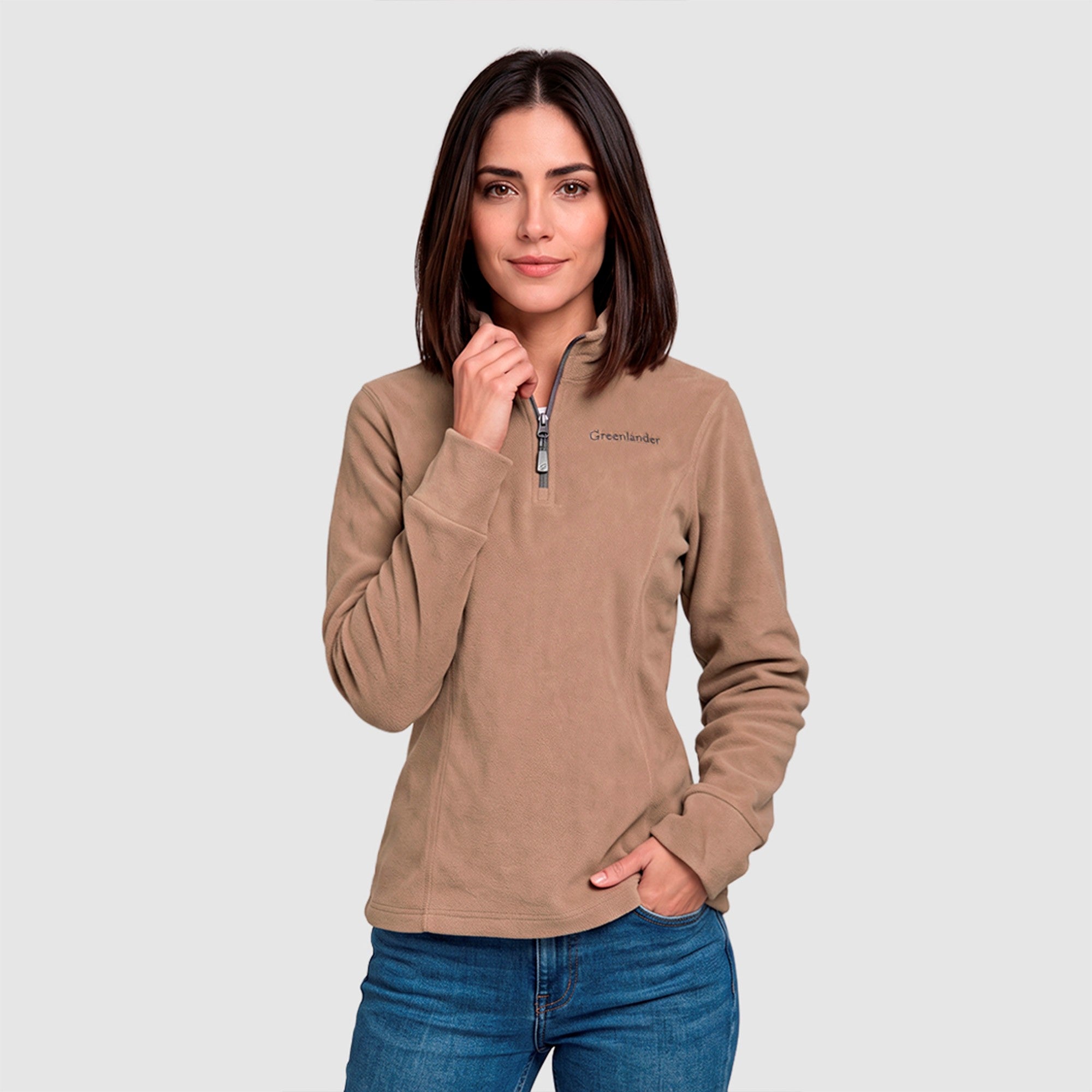 Sudadera Polar Fleece para Mujer con Cuello Alto y Medio Cierre | Greenlander