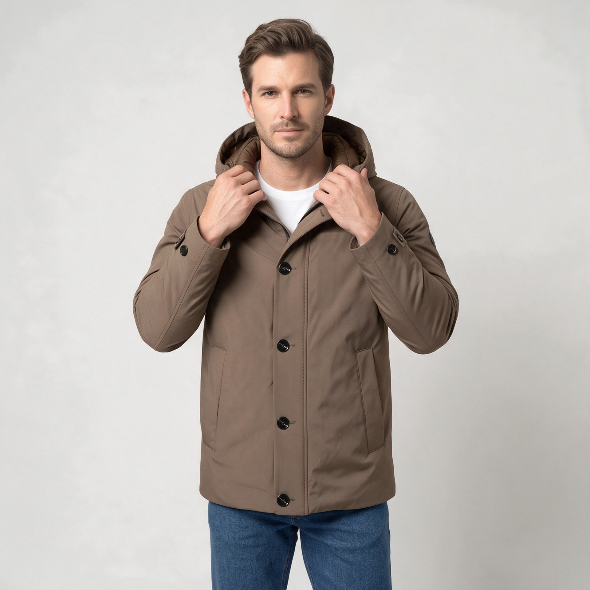 Chamarra acolchada para Hombre con Capucha y Botones | Greenlander
