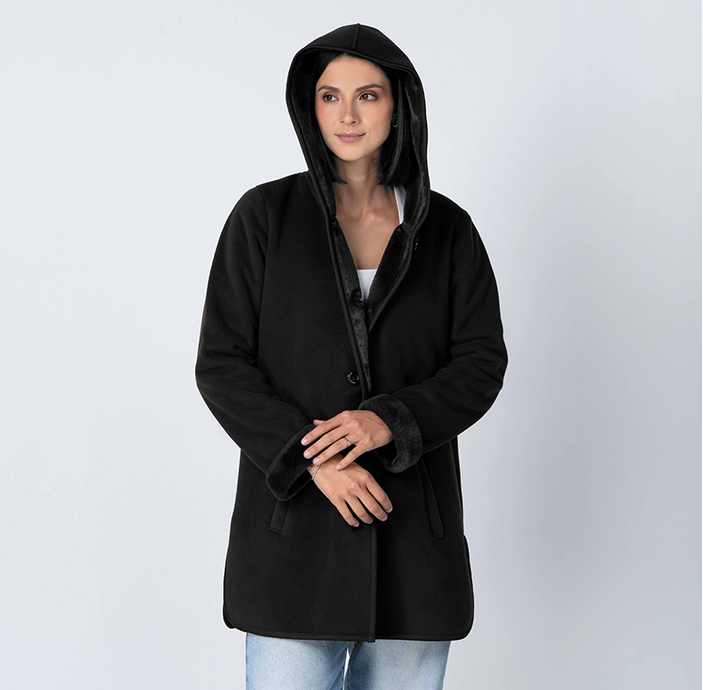 Chamarra Abrigo Fleece para Mujer con Gorro y Forro Afelpado | Greenlander