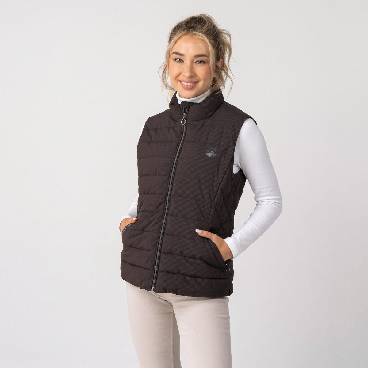 Chaleco Acolchado Capitonado para Mujer con Bolsas y Cuello Alto | Greenlander - Greenlander