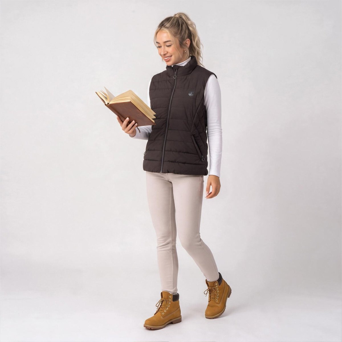 Chaleco Acolchado Capitonado para Mujer con Bolsas y Cuello Alto | Greenlander - Greenlander