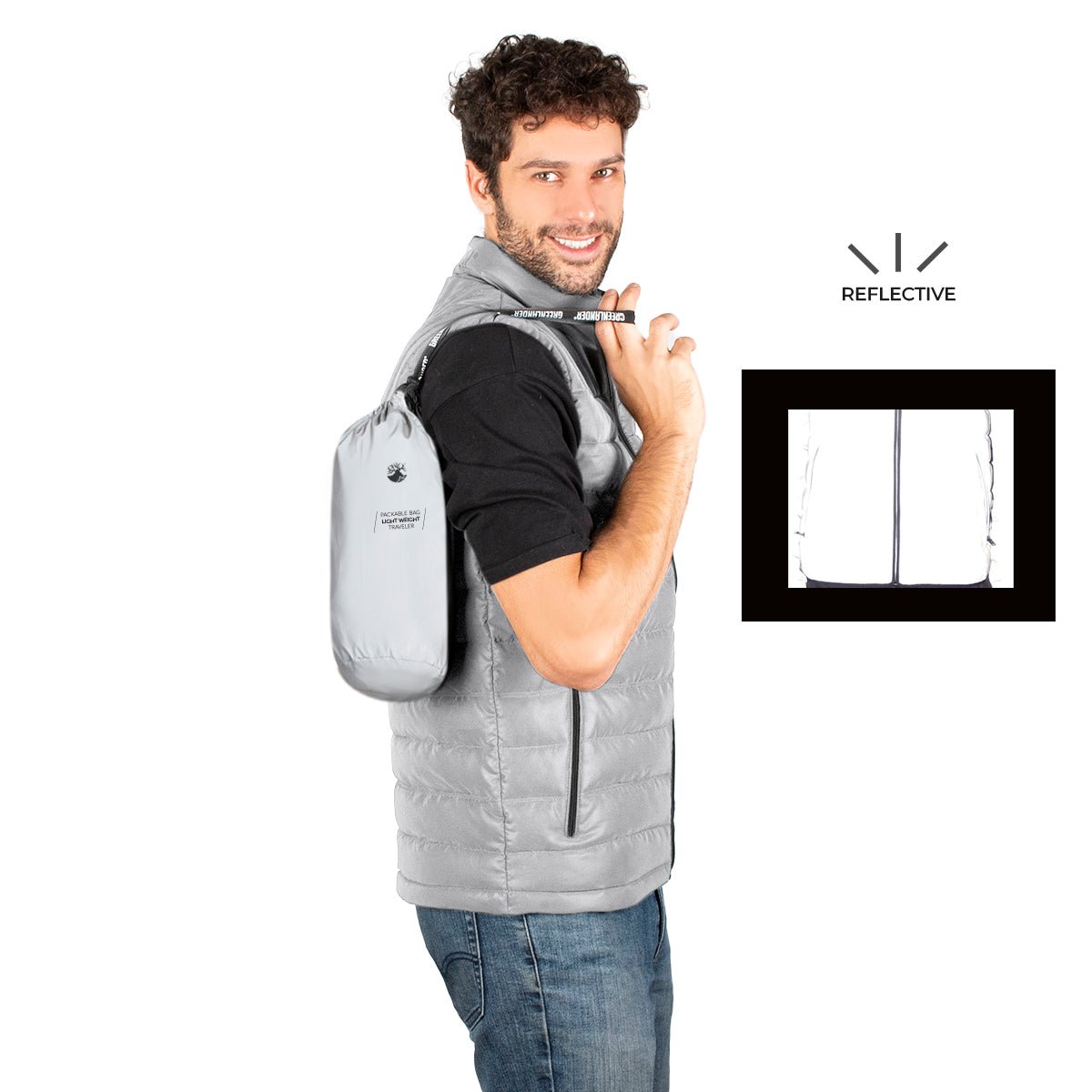 Chaleco Acolchado para Hombre con Cierre, Bolsillos y Detalles Reflectantes | Greenlander - Greenlander