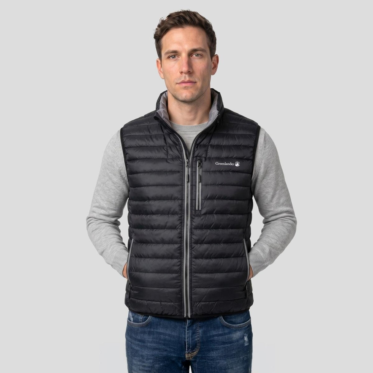 Chaleco capitonado de pluma con bolsillos para hombre Greenlander - Greenlander