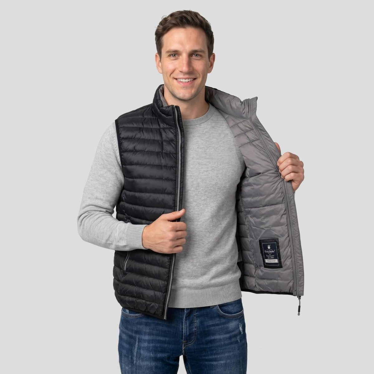 Chaleco capitonado de pluma con bolsillos para hombre Greenlander - Greenlander