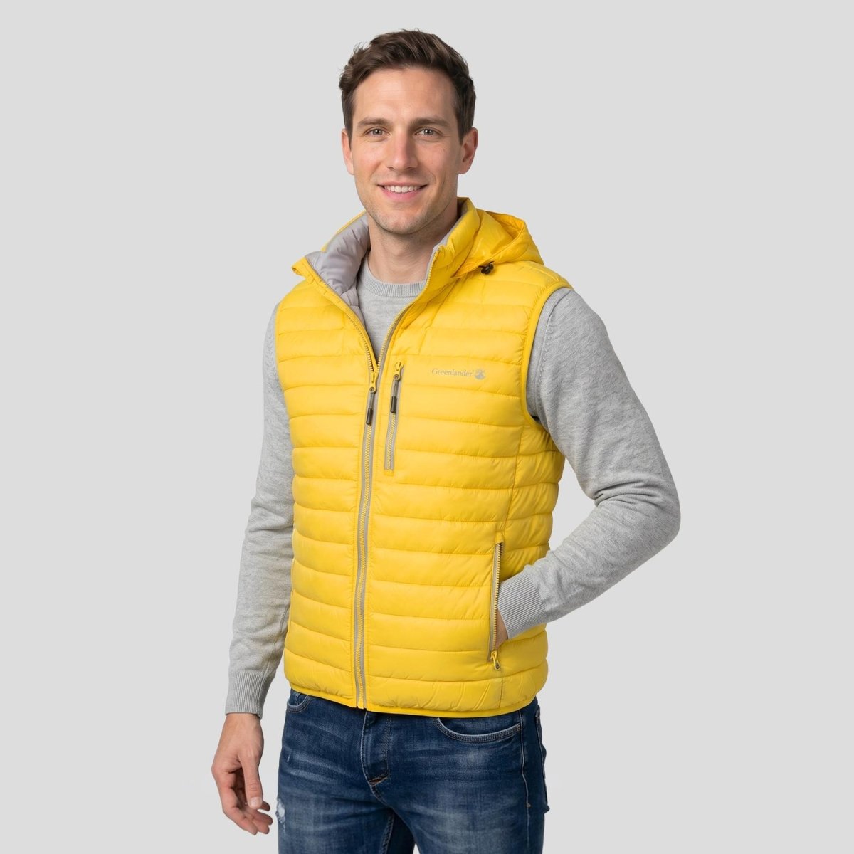 Chaleco capitonado de pluma con bolsillos para hombre Greenlander - Greenlander